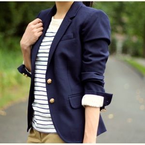 J. Crew Classic Schoolboy Navy Blue Wool Blazer
